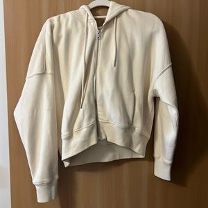 Abercrombie and Fitch Cream Zip Up Sweatshirt
